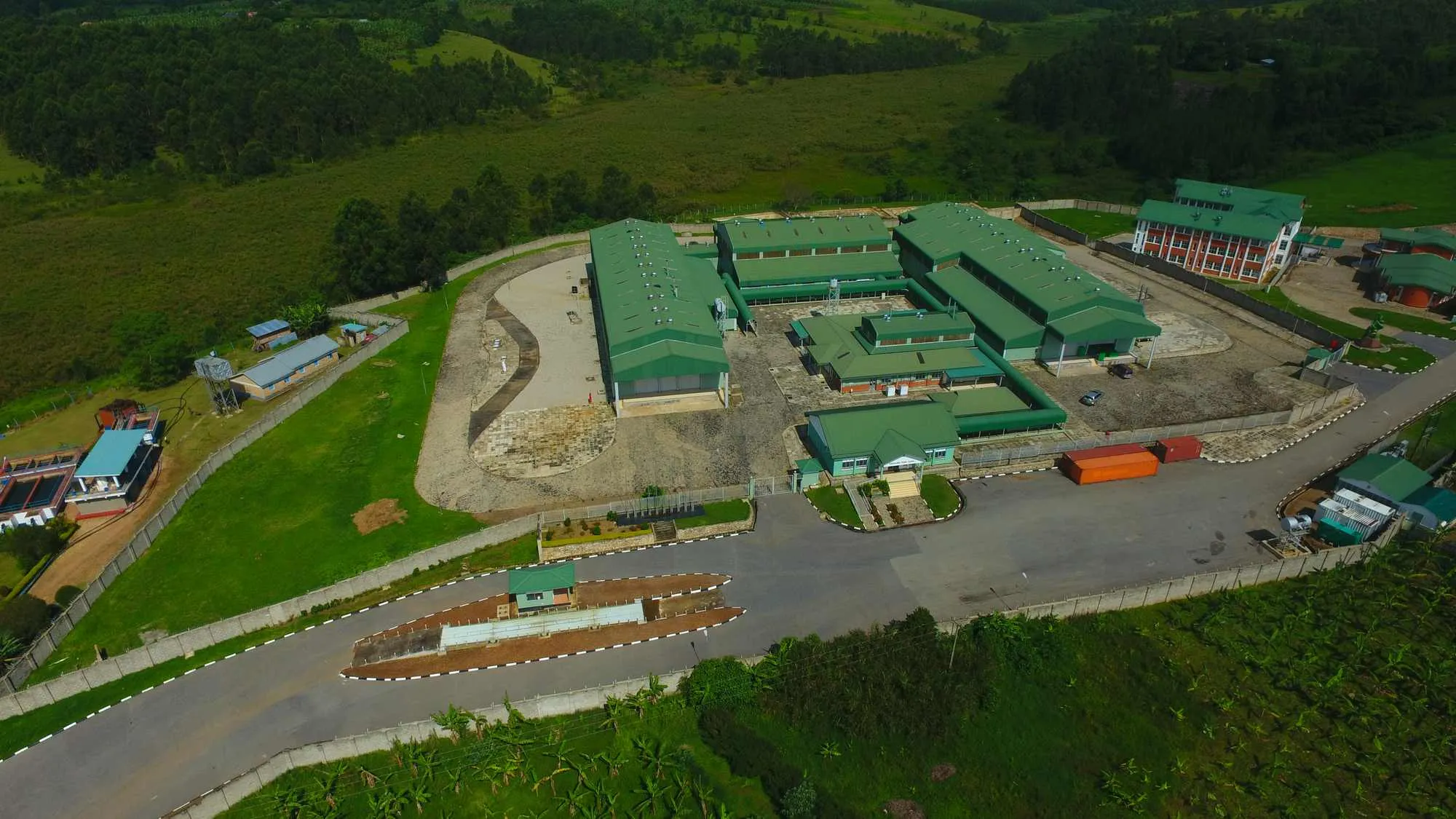 BIRDC banana flour factory entrance and grounds